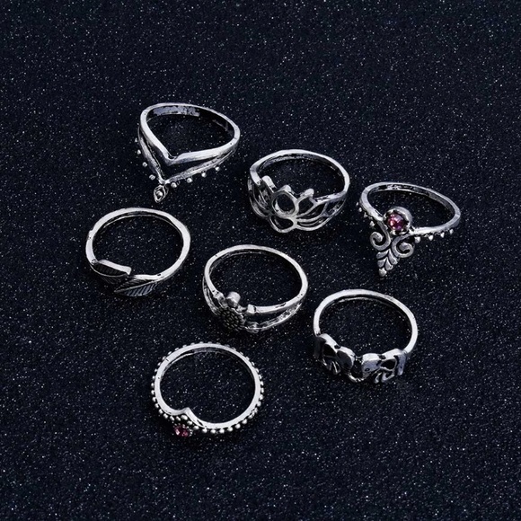 HAKAN ♡ Boho Midi Rings Set - Picture 5 of 8